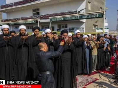 اقامه طولانی ترین نماز جماعت جهان در کربلای معلی + تصویر